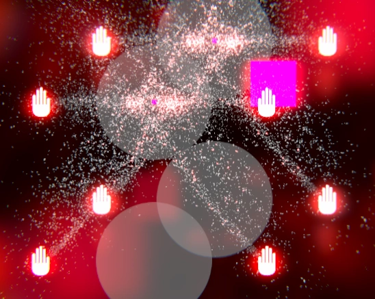 The cube only renders to the base layer, yet still inherits PP from the overlay